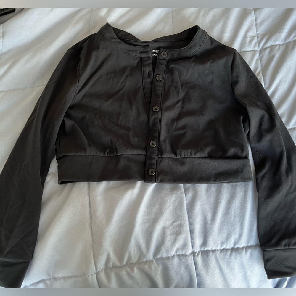 Weworewhat Black Cropped Sweater